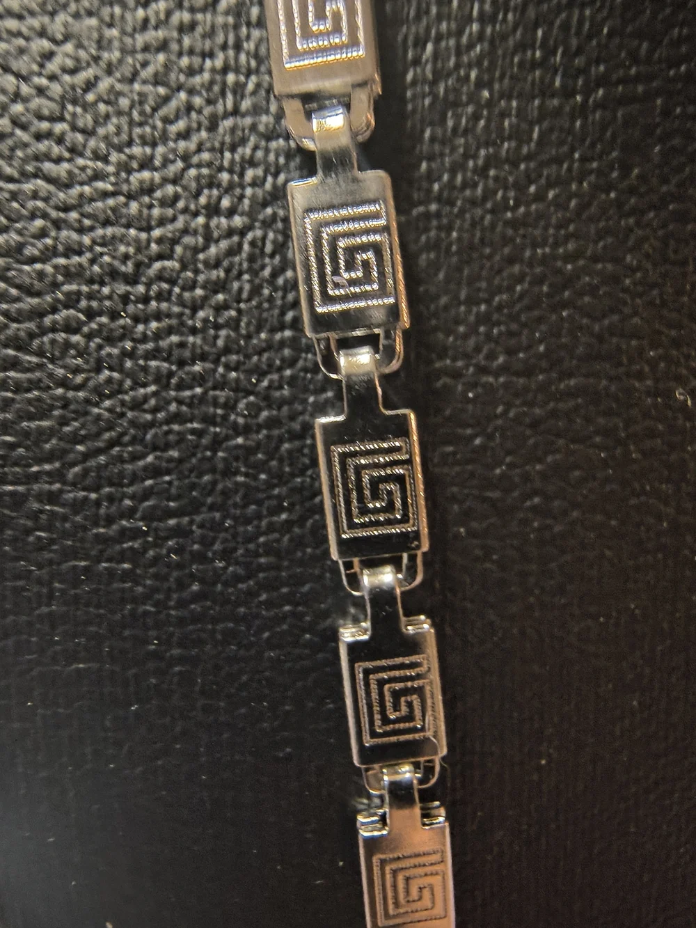 Men's Silver Greek Key Link Necklace